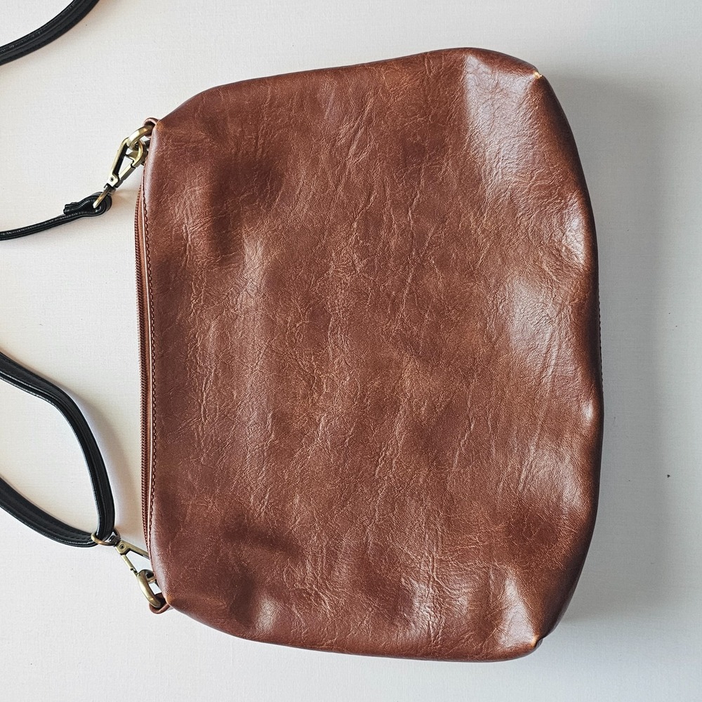 Charleston Brown Leather Bag W/ Cross Body Removable Strap - Picture 3 of 11